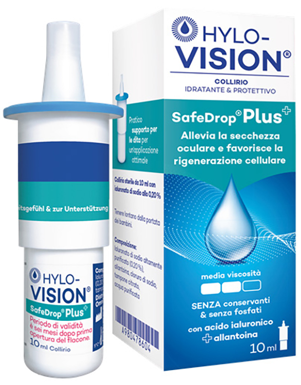 HYLOVISION SAFE DROP PLUS COLLIRIO IDRATANTE E PROTETTIVO 10 ML - Farmapanda Srl