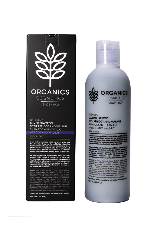 ORGANICS PHARM SILVER SHAMPOO WITH WALNUT AND APRICOT ANTI GIALLO 250 ML - Farmapanda Srl