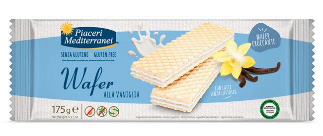 PIACERI MEDITERRANEI WAFER VANIGLIA 175 G - Farmapanda Srl