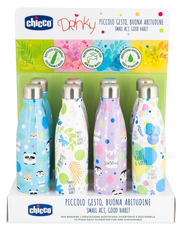 CHICCO BOTTIGLIA INOX DA 500 ML DISPLAY BOX - Farmapanda Srl