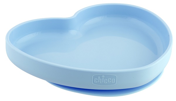 CHICCO PIATTO CUORE VENTOSA SILICONE BLU - Farmapanda Srl