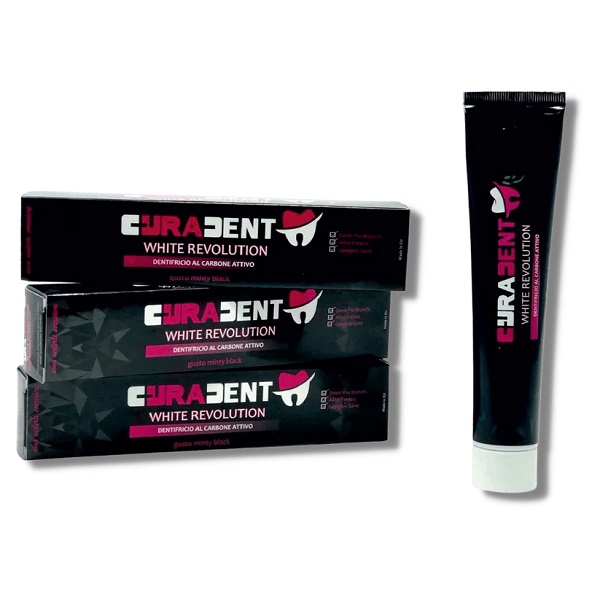 CURADENT DENTIFRICIO EXTREME WHITE SBIANCANTE AL CARBONE 75 ML - Farmapanda Srl