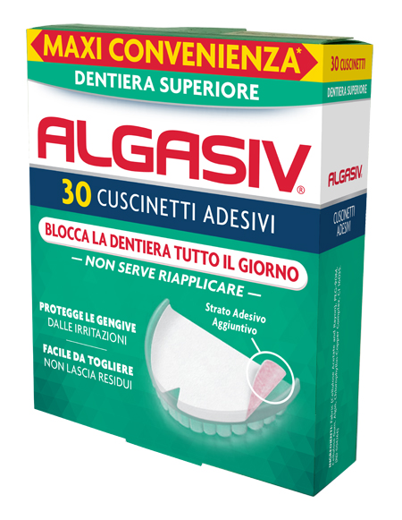 ALGASIV ADESIVO PER PROTESI DENTARIA SUPERIORE 30 PEZZI - Farmapanda Srl