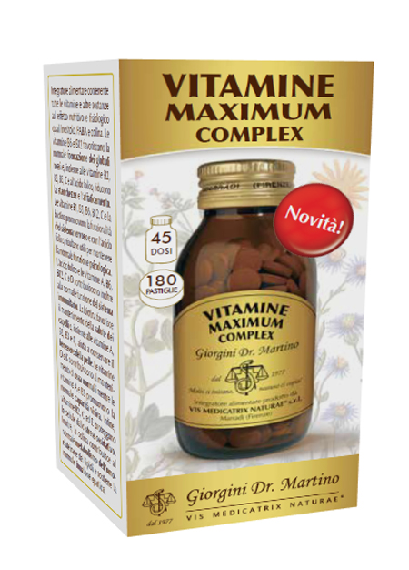 VITAMINE MAXIMUM COMPLEX 180 PASTIGLIE - Farmapanda Srl