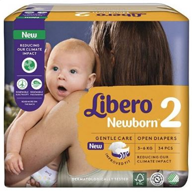 LIBERO NEWBORN PANNOLINO PER BAMBINO TAGLIA 2 3-6 34 PEZZI - Farmapanda Srl