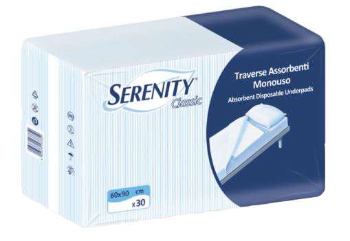 TRAVERSA SALVAMATERASSO PER INCONTINENZA SERENITY RELAX 60X90 CM 30 PEZZI - Farmapanda Srl