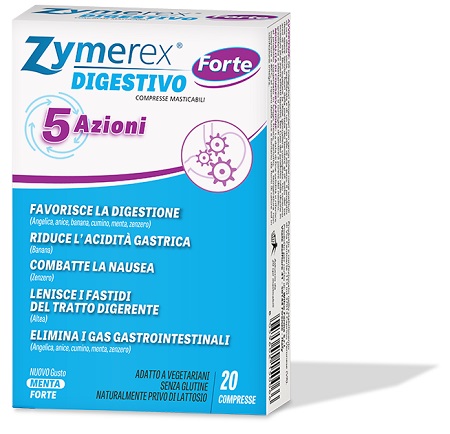 ZYMEREX DIGESTIVO FORTE 5 AZIONI 20 COMPRESSE MASTICABILI - Farmapanda Srl