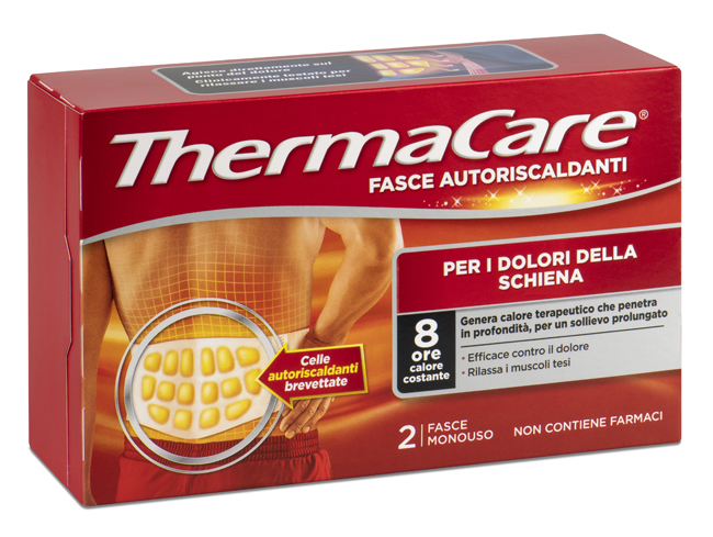 FASCIA AUTORISCALDANTE A CALORE TERAPEUTICO THERMACARE SCHIENA 2 PEZZI - Farmapanda Srl