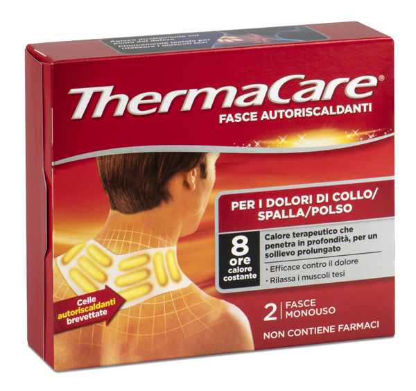 FASCE AUTORISCALDANTI A CALORE TERAPEUTICO THERMACARE COLLO/SPALLA/POLSO 2 PEZZI - Farmapanda Srl