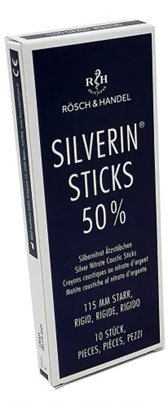 MATITA CAUSTICA SILVERIN NITRATO D'ARGENTO 50% RIGIDA LUNGHEZZA 115 MM 10 PEZZI - Farmapanda Srl
