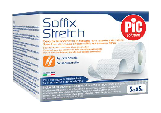 CEROTTO IN ROTOLO PIC SOFFIX STRETCH TESSUTO NON TESSUTO ESTENDIBILE 5X500 CM 1 PEZZO - Farmapanda Srl