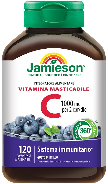 JAMIESON VITAMINA C 1000 MIRTILLO 120 COMPRESSE MASTICABILI - Farmapanda Srl
