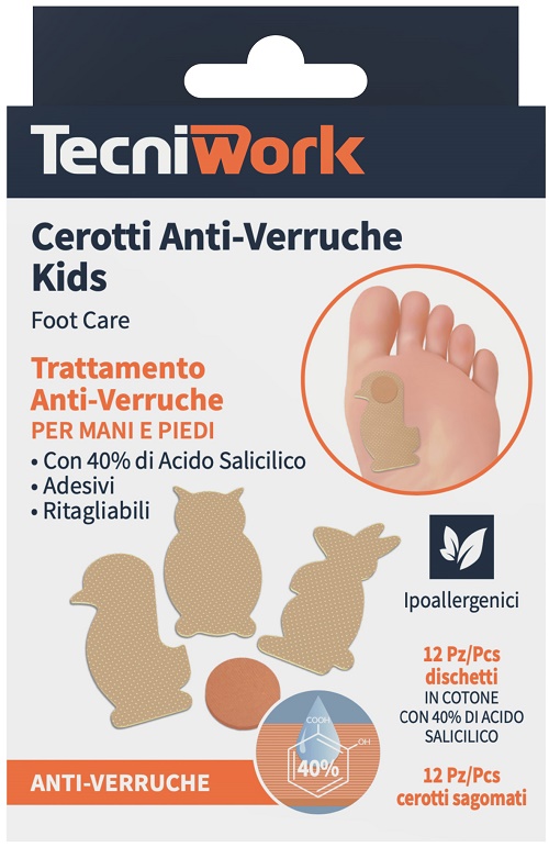 CEROTTO ANTI VERRUCHE BIMBI 12 PEZZI + 12 FIXING ANIMIALI TERRA COLORE BEIGE - Farmapanda Srl