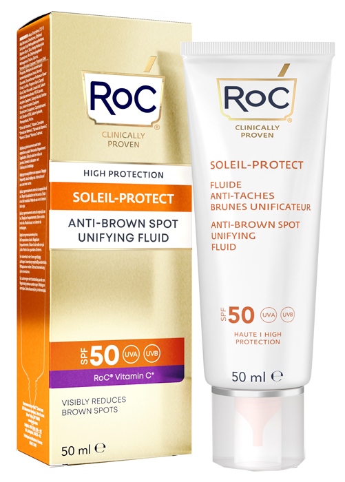ROC FLUIDO SOLARE VISO SPF 50+ ANTIMACCHIE BRUNE  50 ML - Farmapanda Srl