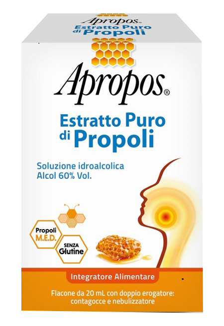 APROPOS ESTRATTO PURO DI PROPOLI SPRAY+CONTAGOCCE 20 ML - Farmapanda Srl