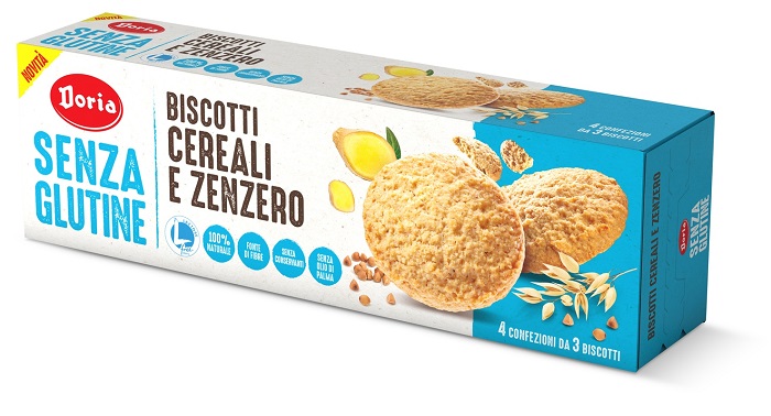 DORIA BISCOTTI CEREALI-ZENZERO 4X37,5 G - Farmapanda Srl