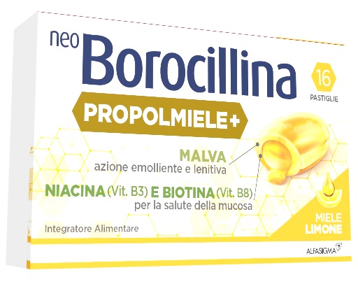 NEOBOROCILLINA PROPOLMIELE+ MIELE/LIMONE 16 PASTIGLIE - Farmapanda Srl