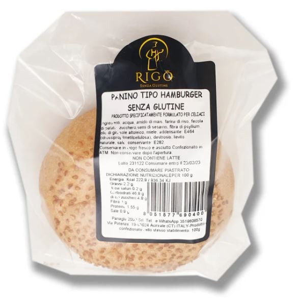 RIGO' PANINO HAMBURGER 100 G - Farmapanda Srl