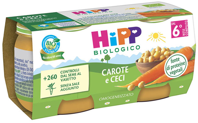 HIPP BIO OMOGENEIZZATO CAROTE/CECI 2X80 G - Farmapanda Srl