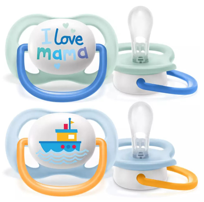 AVENT ULTRA AIR SUCCHIETTO MAMA/BOAT MASCHIO 0-6 MESI 2 PEZZI - Farmapanda Srl