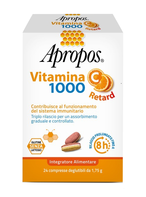 APROPOS VITAMINA C 1000 A RILASCIO PROLUNGATO 24 COMPRESSE DEGLUTIBILI - Farmapanda Srl