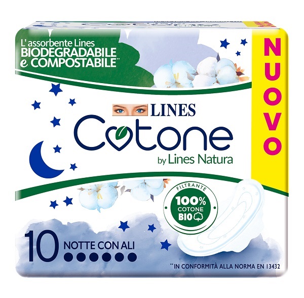 LINES COTONE BIO ULTRA NOTTE 10 PEZZI - Farmapanda Srl