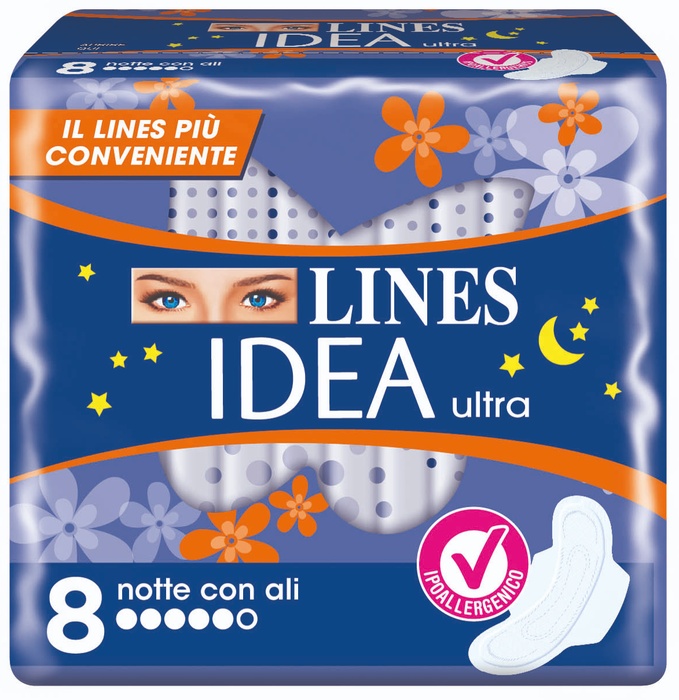 LINES IDEA ULTRA NOTTE ALI 8 PEZZI - Farmapanda Srl