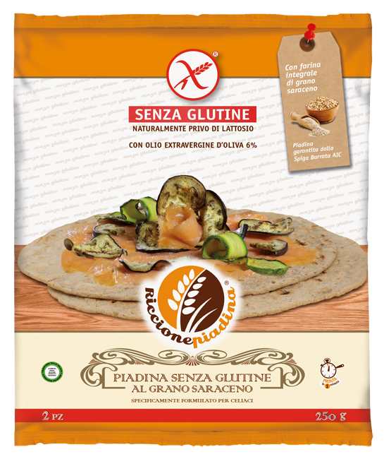 RICCIONE PIADINA SENZA GLUTINE AL GRANO SARACENO 2 X 125 G FUORI FRIGO - Farmapanda Srl