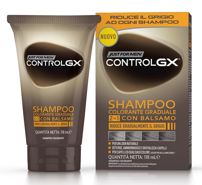 JUST FOR MEN CONTROL GX SHAMPOO COLORANTE GRADUALE 2 IN 1 CON BALSAMO 150 ML - Farmapanda Srl
