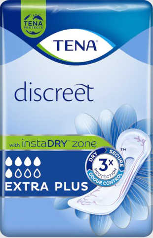 ASSORBENTE INCONTINENZA LEGGERA TENA DISCREET EXTRA PLUS 16 PEZZI - Farmapanda Srl