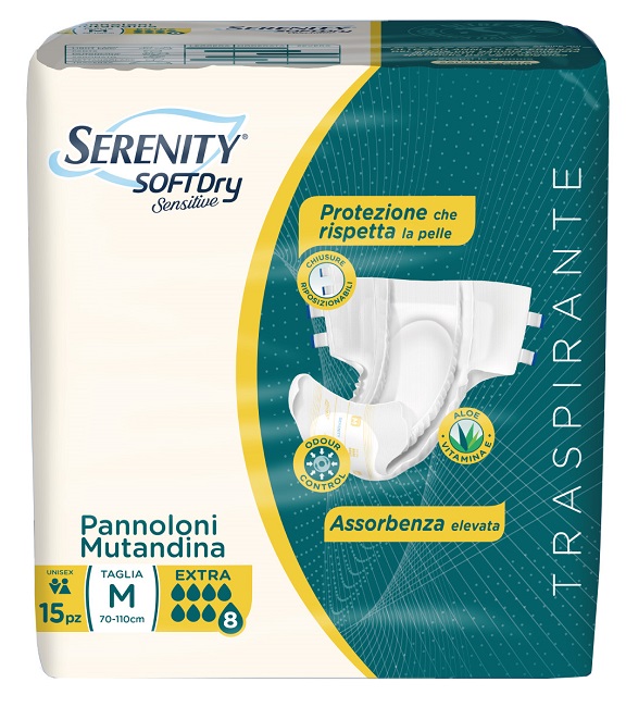 PANNOLONE MUTANDINA SERENITY SD SENSITIVE EXTRA M 15 PEZZI - Farmapanda Srl