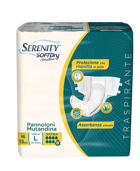 PANNOLONE MUTANDINA SERENITY SD SENSITIVE EXTRA L 15 PEZZI - Farmapanda Srl