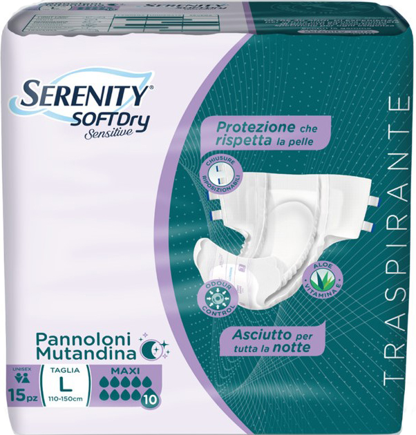 PANNOLONE MUTANDINA SERENITY SD SENSITIVE MAXI L 15 PEZZI - Farmapanda Srl