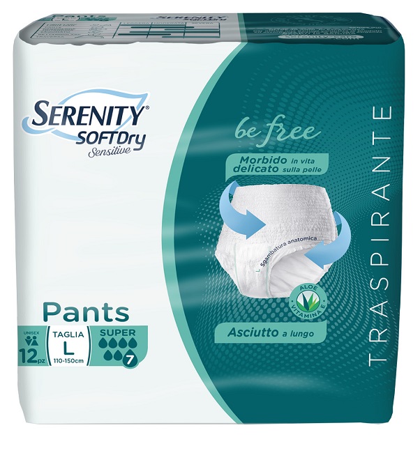 SERENITY PANTS SD SENSITIVE BE FREE SUPER L 12 PEZZI - Farmapanda Srl
