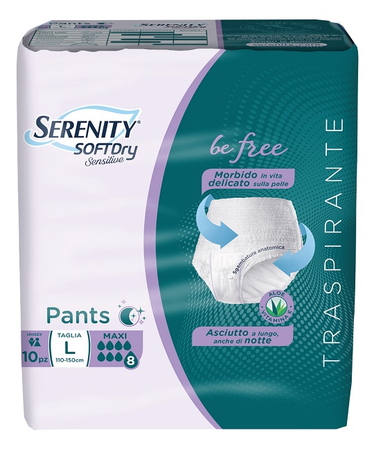SERENITY PANTS SD SENSITIVE BE FREE MAXI L 10 PEZZI - Farmapanda Srl