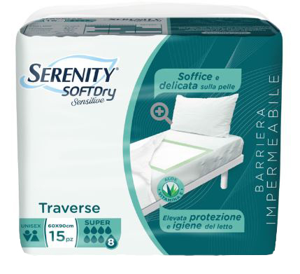 SERENITY TRAVERSA SD SENSITIVE SUPER 60X90 CM 15 PEZZI - Farmapanda Srl