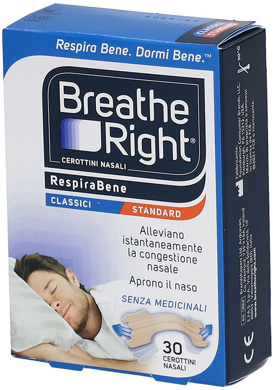 CEROTTI NASALI BREATHE RIGHT CLASSICI 30 PEZZI - Farmapanda Srl