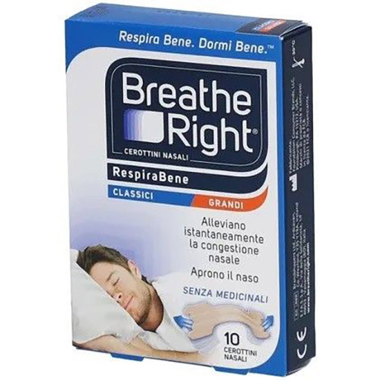 CEROTTI NASALI BREATHE RIGHT CLASSICI GRANDI 10 PEZZI - Farmapanda Srl