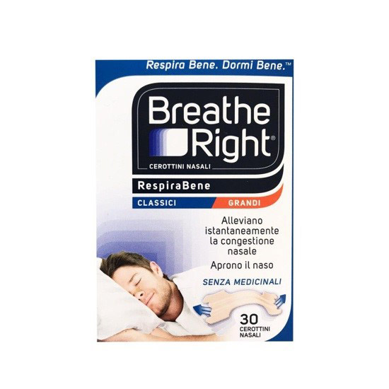 CEROTTI NASALI BREATHE RIGHT CLASSICI GRANDI 30 PEZZI - Farmapanda Srl