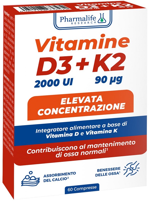 VITAMINE D3+K2 60 COMPRESSE - Farmapanda Srl
