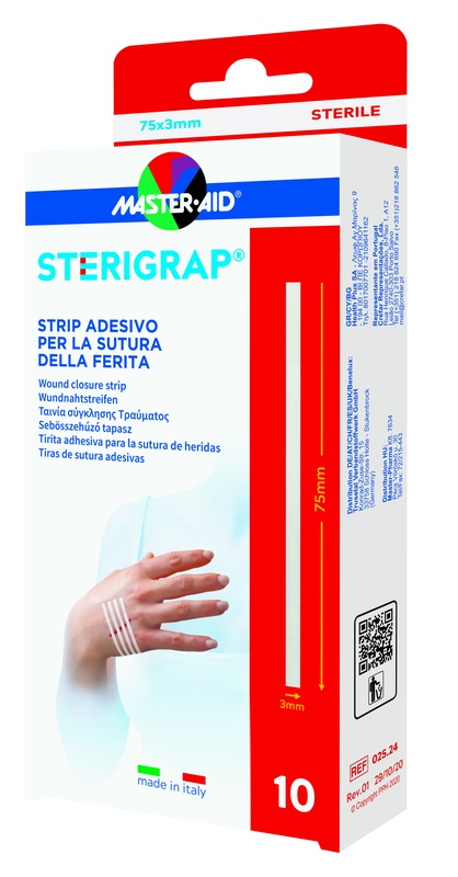 MASTER-AID STERIGRAP STRIP ADESIVO SUTURA FERITE 75X3 MM 10 PEZZI - Farmapanda Srl