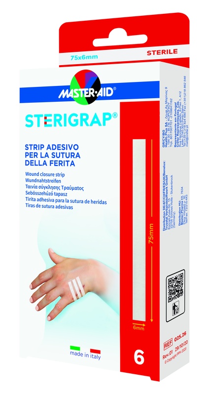 MASTER-AID STERIGRAP STRIP ADESIVO SUTURA FERITE 75X6 MM 6 PEZZI - Farmapanda Srl
