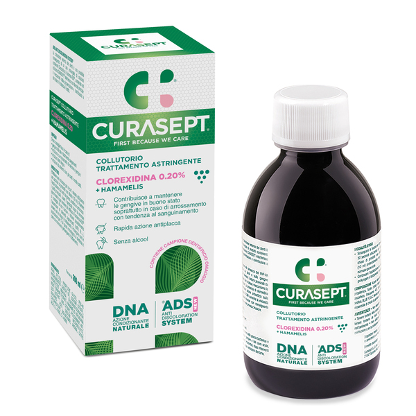 CURASEPT COLLUTORIO ADS DNA TRATTAMENTO ASTRINGENTE 200 ML + CAMPIONE OMAGGIO DENTIFRICIO ASTRINGENTE 6 ML - Farmapanda Srl