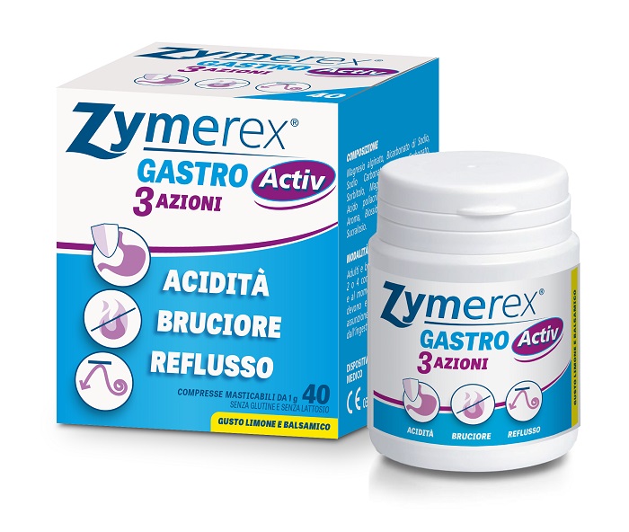 ZYMEREX GASTRO ACTIV 3 AZIONI 40 COMPRESSE MASTICABILI - Farmapanda Srl