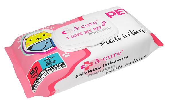 A+CURE I LOVE MY PET FUNZIONALE SALVIETTE POP-UP PARTI INTIME 40 PEZZI RICARICA - Farmapanda Srl