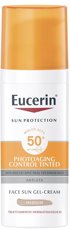 EUCERIN SUN PHOTOAGING CONTROL TINTED GEL CREME SPF50+ MEDIUM 50 ML - Farmapanda Srl