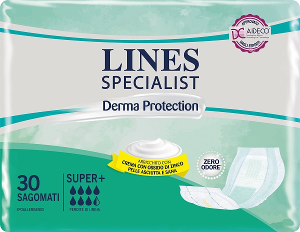 PANNOLONE PER INCONTINENZA LINES SPECIALIST DERMA SAGOMATO SUPER+ 30 PEZZI - Farmapanda Srl