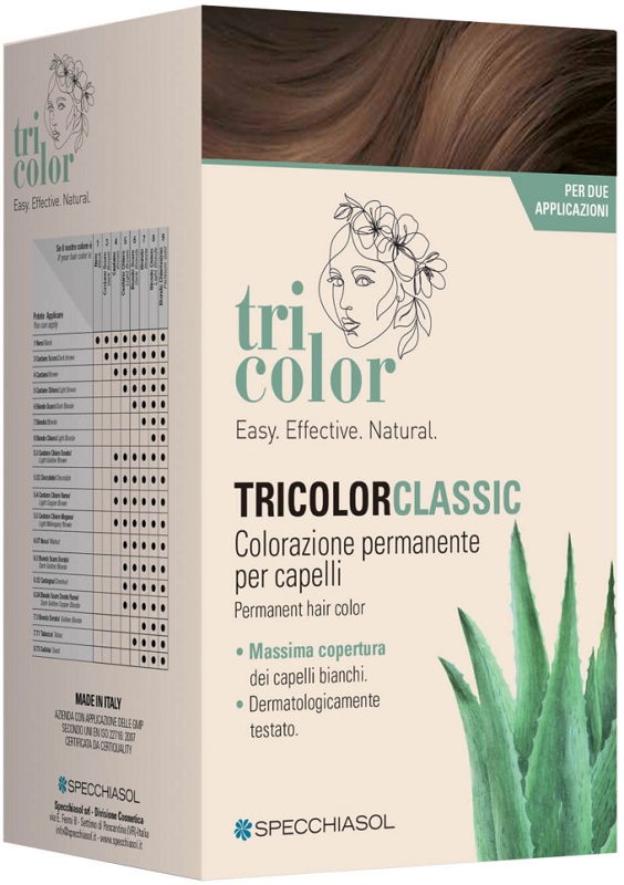 TRICOLOR CLASSIC 8 BIONDO CHIARO 2 TUBI 50 ML + 2 SHAKER 50 ML + 4 BUSTINE 8 ML - Farmapanda Srl