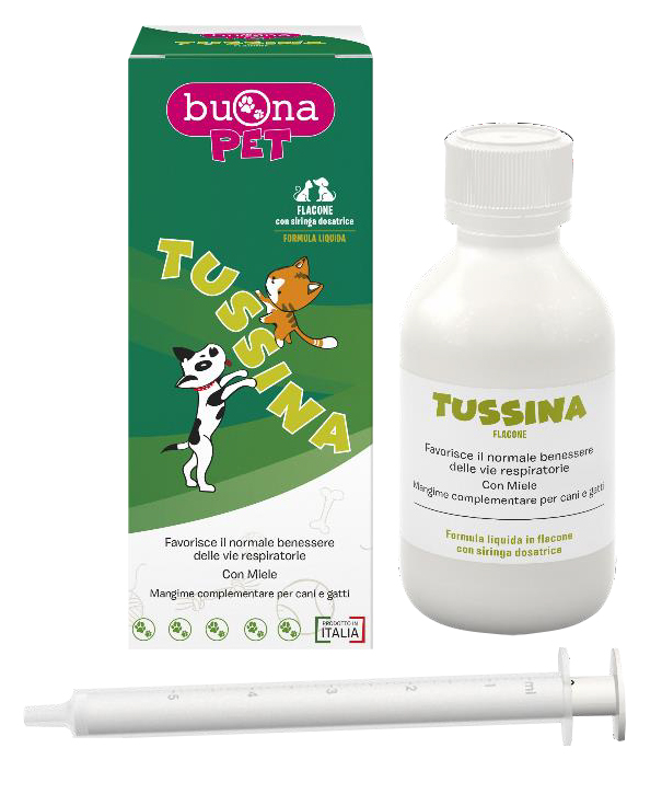 TUSSINA FLACONE CANI E GATTI CON SIRINGA DOSATRICE 100 G BUONAPET - Farmapanda Srl