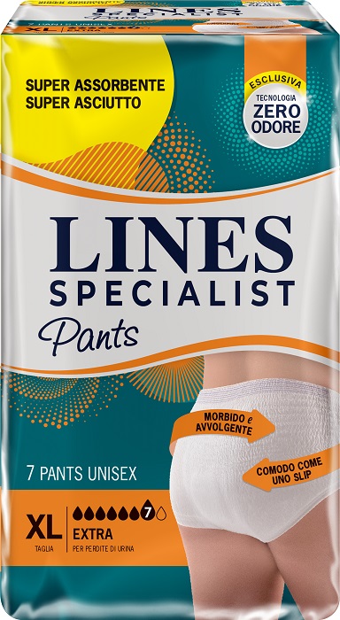 PANNOLONE MUTANDINA LINES SPECIALIST UNISEX EXTRA XL 7 PEZZI - Farmapanda Srl